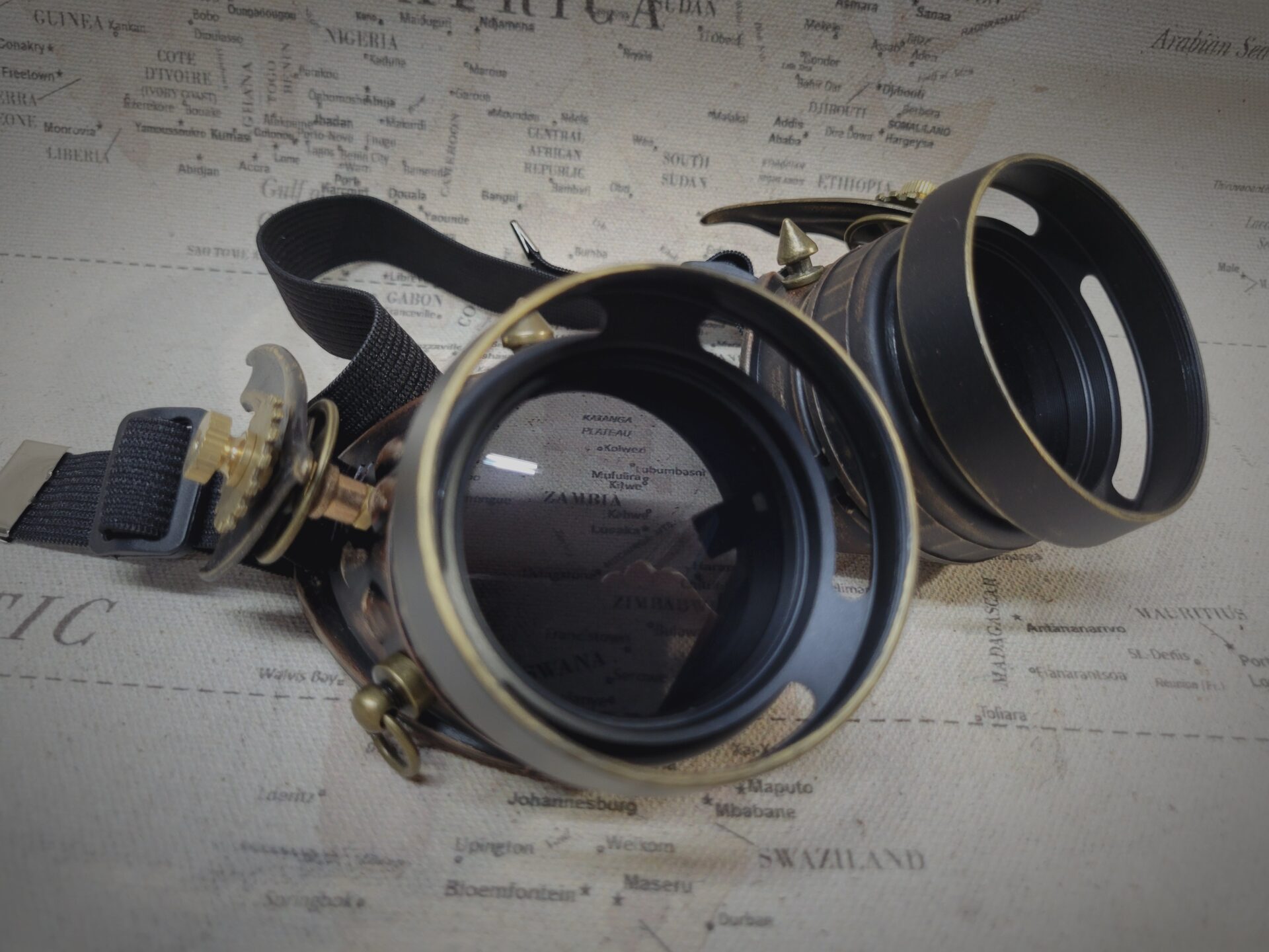 Steampunk Style Brown/Gold Dragon Wing Goggles - Steam Forged Studios