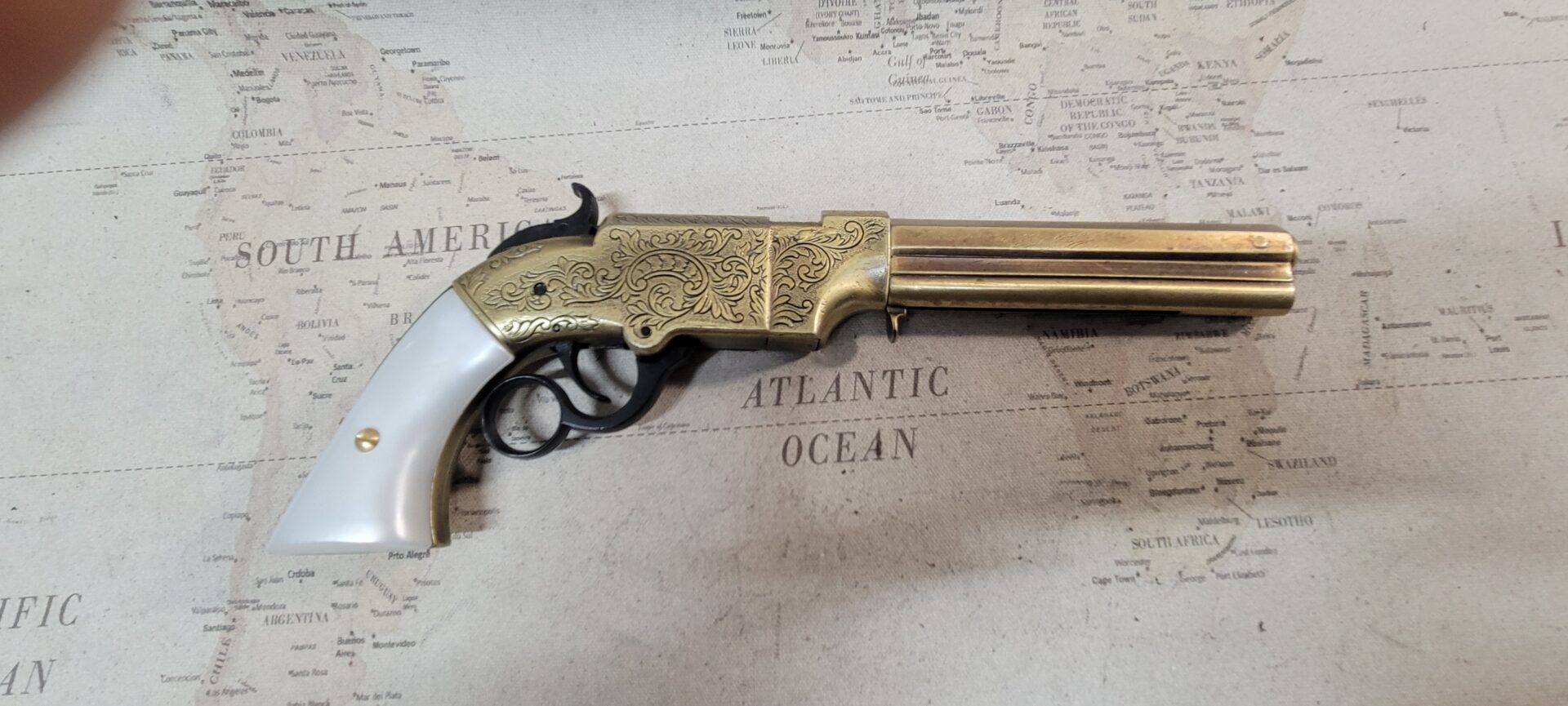 Steampunk Style 1854 Aged Non-Firing Volcanic W/Simulated Pearl Handles & Optional Holster
