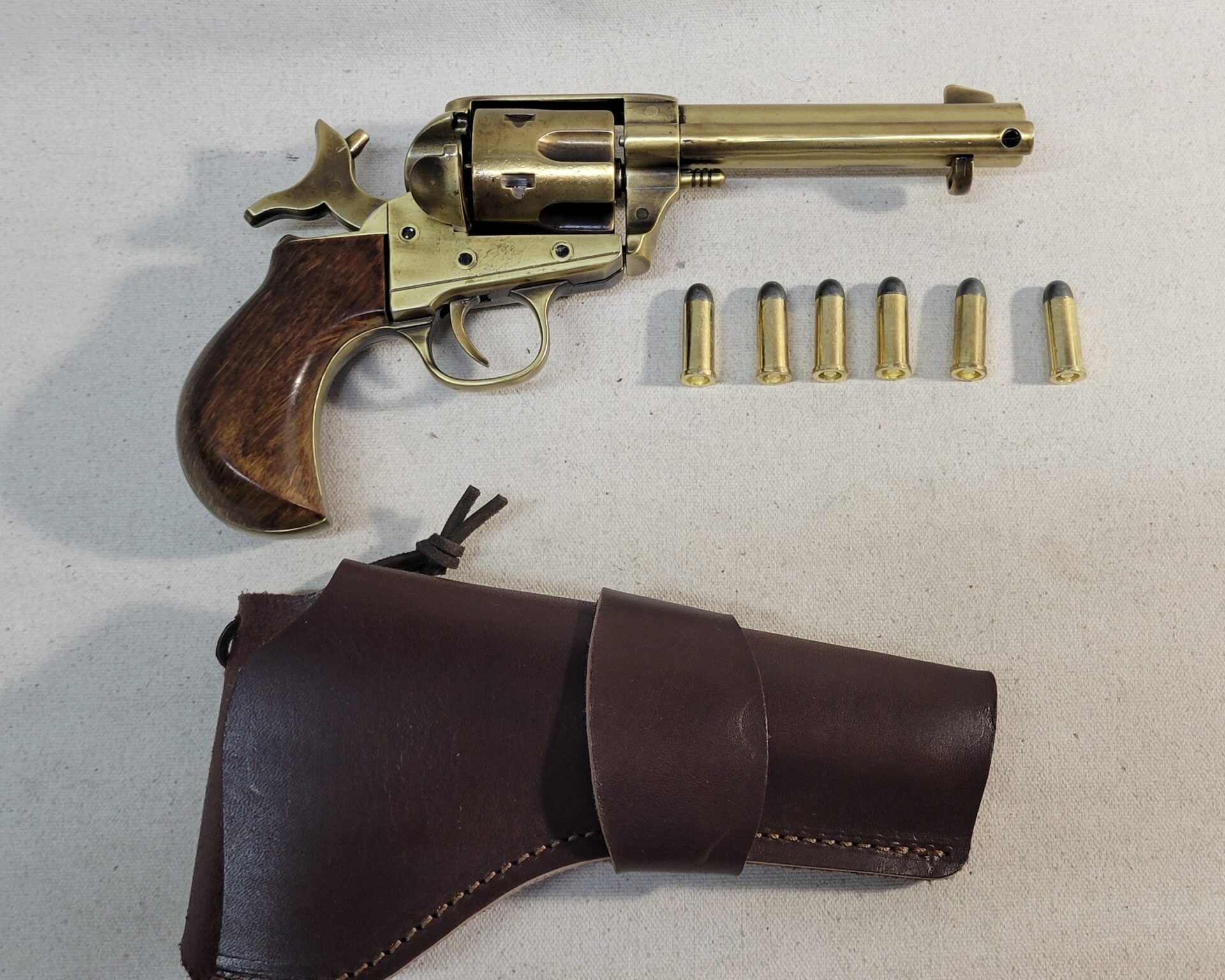 Steampunk 1877M Colt Thunderer Non-Firing Replica W/ Brown Holster